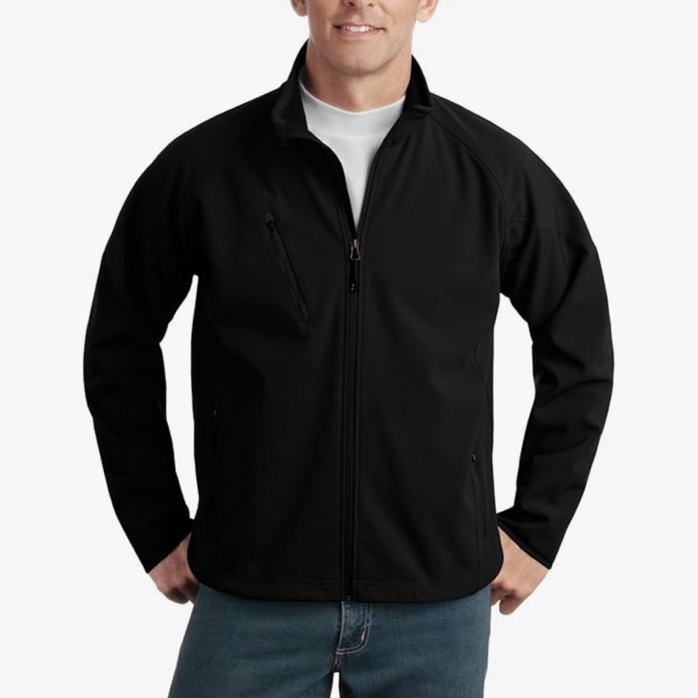 2XL Port Authority Textured Soft Shell Jacket - Black